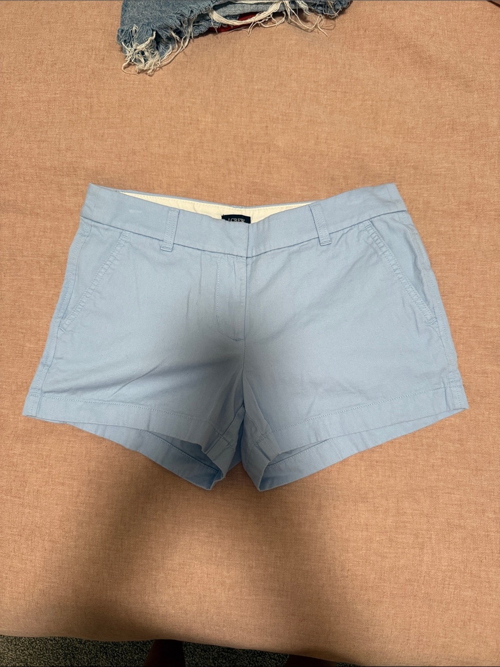 Light Blue Women's Cotton Blend Shorts JCrew